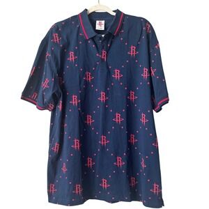 Houston Rockets Polo Shirt NBA Basketball Retro‎ Vintage Mens XL